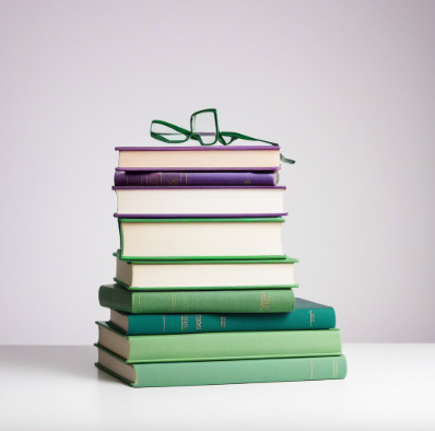 green and purple stacked on top of each other